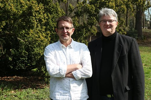 v.l.: Ron Hoffmann und Thomas Koch vom Thüringer Beirat für Nachhaltige Entwicklung (Foto: Angelo Glashagel)