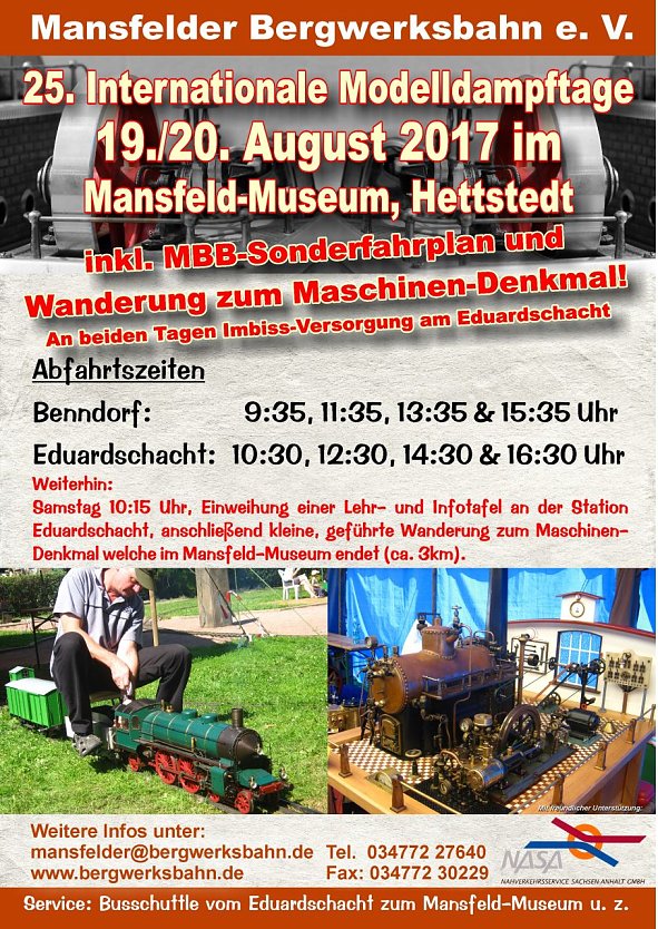 Plakat Sonderzug (Foto: Mansfelder Bergwerksbahn, Marco Zeddel)