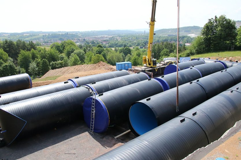 1.200 Kubikmeter Wasser wird der neue Hochbehälter fassen können (Foto: Wasserverband Nordhausen) 1.200 Kubikmeter Wasser wird der neue Hochbehälter fassen können (Foto: Wasserverband Nordhausen)