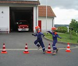 auf dem Gelände der Freiwilligen Feuerwehr Bleicherode stellten sich die Kinder der Prüfung des Leistungsabzeichens der Thüringer Jugendfeuerwehr f (Foto: Pressestelle Landratsamt Nordhausen)