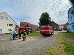Unangek&uuml;ndigte Feuerwehr&uuml;bung im Kindergarten "Dorfspatzen" in Hohenebra (Foto: Janine Skara)