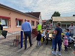 Unangek&uuml;ndigte Feuerwehr&uuml;bung im Kindergarten "Dorfspatzen" in Hohenebra (Foto: Janine Skara)