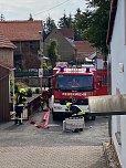 Unangek&uuml;ndigte Feuerwehr&uuml;bung im Kindergarten "Dorfspatzen" in Hohenebra (Foto: Janine Skara)