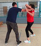 Lehrgang f&uuml;r Selbstverteidigung und Selbstbehauptung f&uuml;r Frauen in der Zweifelderhalle in Bad Frankenhausen (Foto: Peter Ke&szlig;ler)