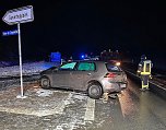 Unfall in Greu&szlig;en - Pkw kollidiert, in der Stra&szlig;e Hinter der Ziegelh&uuml;tte in Fahrtrichtung B4, mit Sattelzug (Foto: Si. Dietzel )