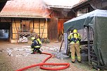 Scheunenbrand heute Morgen in Himmelsberg (Foto: S.Dietzel)