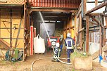 Scheunenbrand heute Morgen in Himmelsberg (Foto: S.Dietzel)