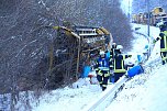 Bei einem Unfall in Bleicherode ist ein Kran in die Böschung gekippt. (Foto: Silvio Dietzel) Bei einem Unfall in Bleicherode ist ein Kran in die Böschung gekippt. (Foto: Silvio Dietzel)