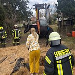 Das Pferd war in eine fr&uuml;here, jetzt leere, G&uuml;llegrube gerutscht. (Foto: Fotos: Feuerwehr Trebra/Silvio Dietzel)
