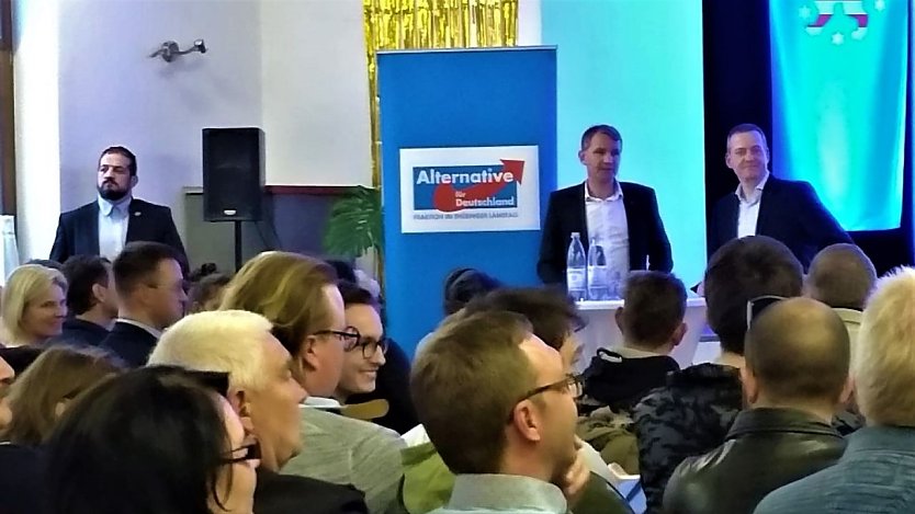 Bj&ouml;rn H&ouml;cke und Ralf Hornemann von der AfD (Foto: nnz)