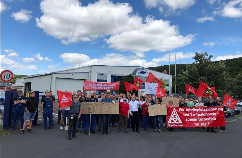 Protestaktion in Gerbershausen (Foto: IG Metall)