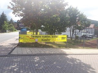Verkehrsbanner angebracht (Foto: Stadt Bleicherode)