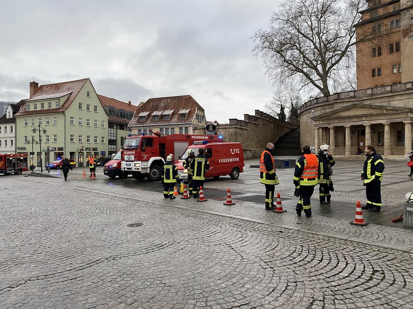 In Sondershausen hatte die Feuerwehr heute einiges zu tun (Foto: S. Dietzel)