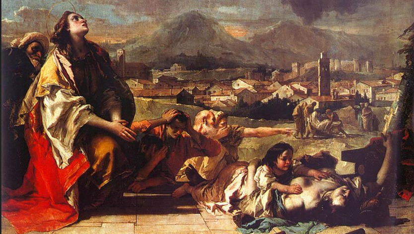 Die heilige Thecla betet für Pestopfer, Giambattista Tiepolo 1759 (Foto: wikimedia commons, public domain)