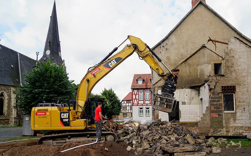 Abriss der Schulküche in Niedersachswerfen (Foto: S.Schedwill)