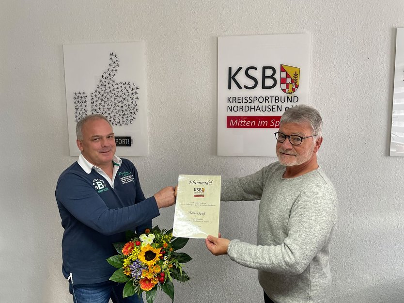  Thomas Spieß wurde für sein ehrenamtliches Engagement beim RSV Ilfeld  ausgezeichnet (Foto: Kreissportbund Nordhausen)