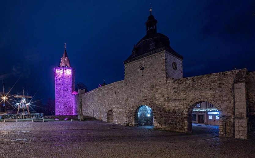 Der Mühlhäuser Rabenturm wird wieder als Kerze erstrahlen (Foto: Stadtverwaltung Mühlhausen)