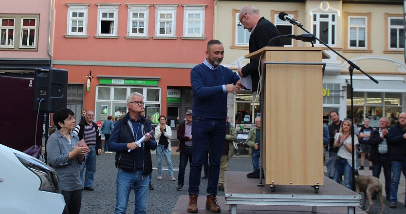 Protagonisten des heutigen Nachmittags: Petra Schn&uuml;rch, Volker P&ouml;hler, Matthias Reinz und Enrico Esche (Foto: oas)
