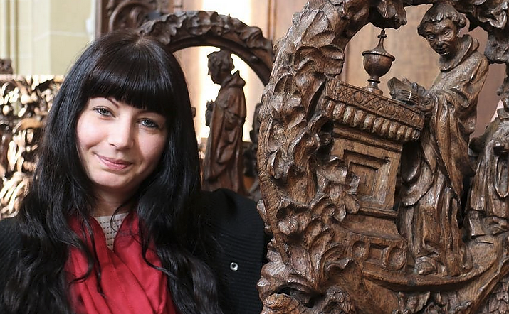 Kunsthistorikerin Jessica M&uuml;ller referiert am Abend zur Kunstgeschichte der Stadt Nordhausen (Foto: agl)