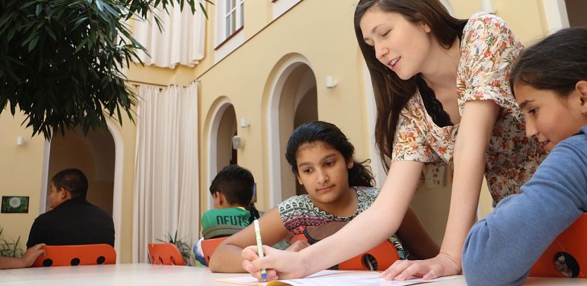 Unterricht f&uuml;r Gefl&uuml;chtete Kinder an der Petersbergschule 2016 (Foto: nnz-Archiv)