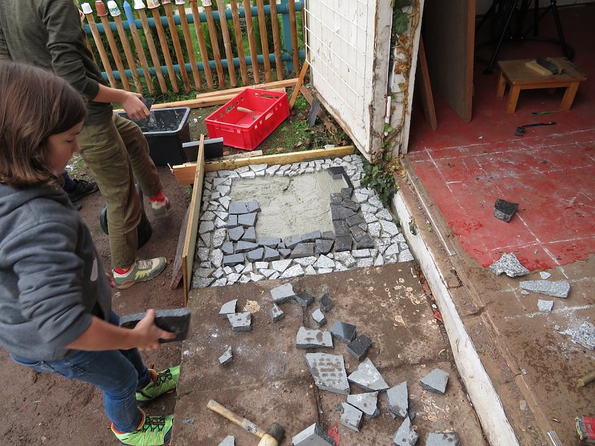 Im KiLa wird am Freitag gepflastert (Foto: Frank Tuschy)