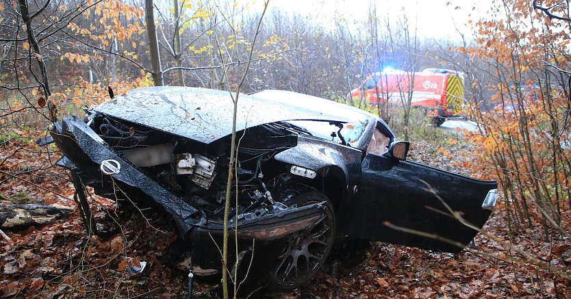 Schwerer Unfall zwischen Sondershausen und Ebeleben (Foto: S. Dietzel)
