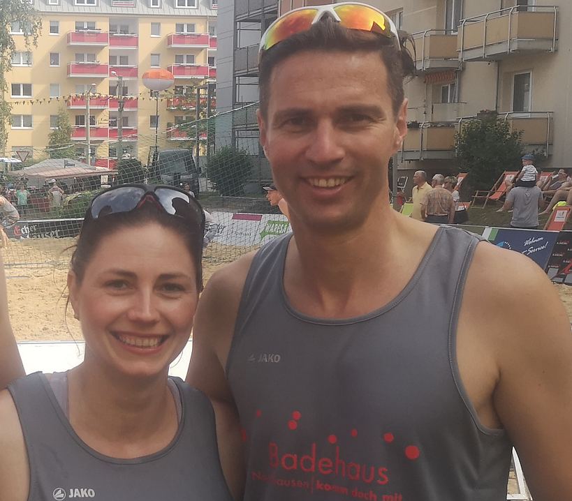 Adriane Grunig und Dominik Rieger beim Beach-Volleyball-Cup (Foto: SVC)