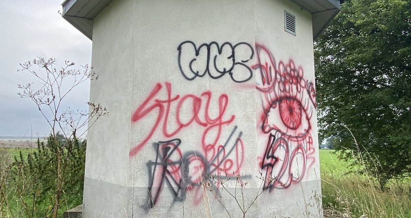 Auch am Badew&auml;ldchen tobten sich Schmierfinken aus (Foto: oas)