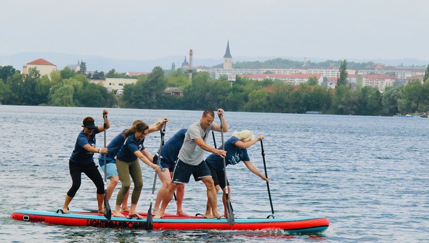 Die "SUP-Piraten" wechseln am Samstag vom Sundh&auml;user See an den Badestrand und stellen ihren Verein vor (Foto: agl)