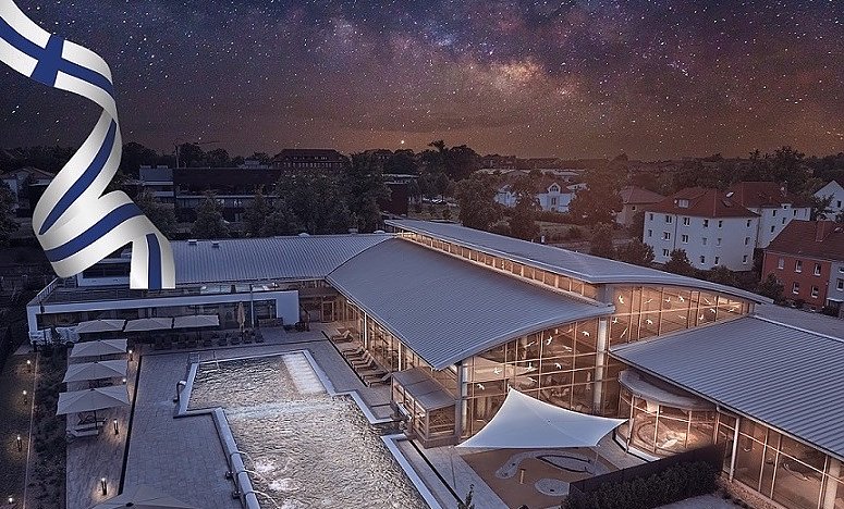Weihnachtlicher Lichterglanz in der Friederikentherme (Foto: Tino Sieland)