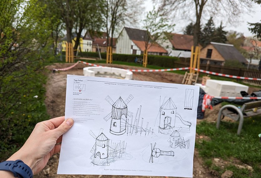 In wenigen Wochen entsteht ein neuer Abenteuerspielplatz zum Thema Windm&uuml;hle im Ortsteil Immenrode der Stadt Sondershausen. (Foto: Janine Skara)