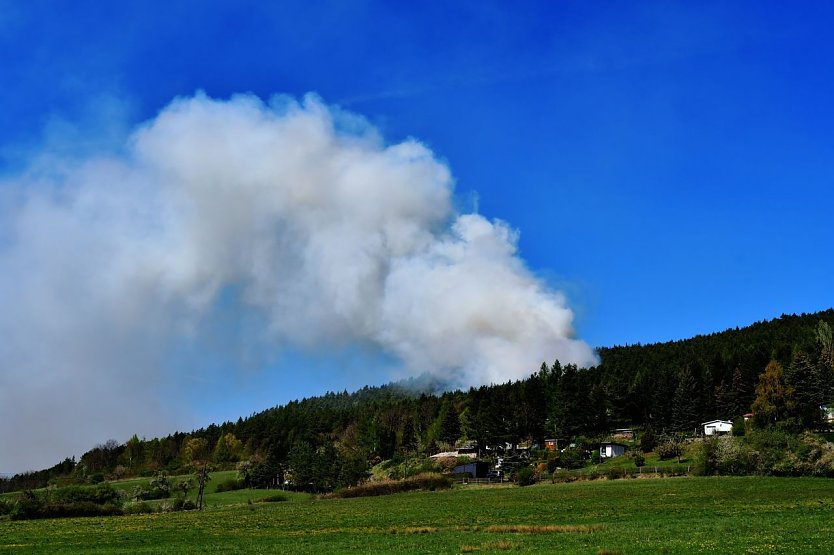 Wenn die Rauchs&auml;ule derart hoch steht, ist ein Waldbrand zwar deutlich erkennbar, aber weit fortgeschritten. Ein neu entwickelter Gassensor soll hingegen schon Schwelgase identifizieren (Foto: Dr. Horst Spro&szlig;mann)