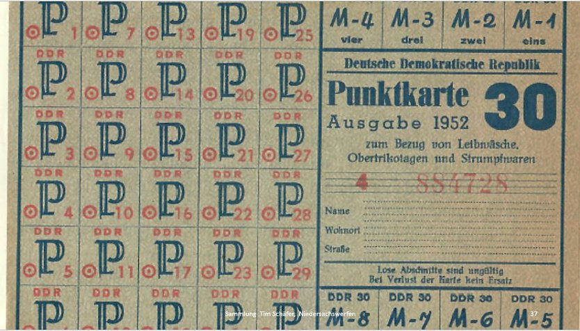 Bezugsmarken in der frühen DDR (Foto: T.Schäfer)
