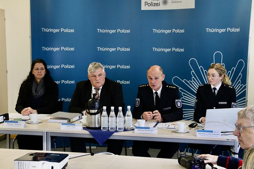 Vorstellung der polizeilichen Kriminalstatistik für 2023 in Nordhausen (Foto: agl) Vorstellung der polizeilichen Kriminalstatistik für 2023 in Nordhausen (Foto: agl)