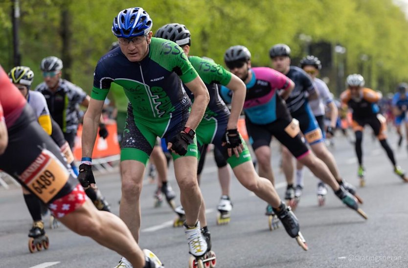 Das Nordhäuser Skater-Gespann beim Start in Berlin (Foto: Karola Krebs) Das Nordhäuser Skater-Gespann beim Start in Berlin (Foto: Karola Krebs)