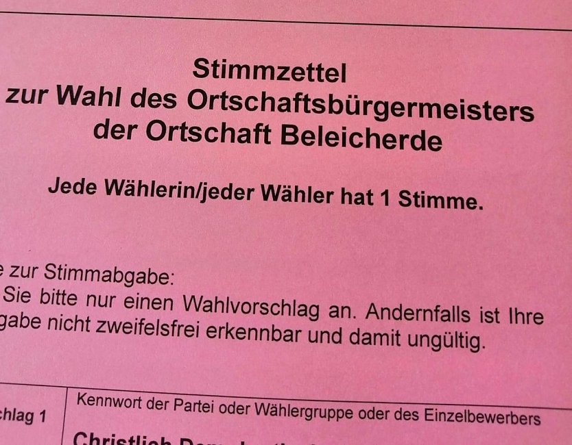 Fehlerhafte Briefwahlunterlagen f&uuml;r "Beleicherde" (Foto: privat)