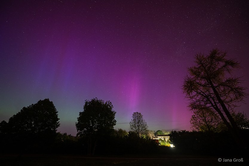 Polarlichter &uuml;ber Sondershausen (Foto: Jana Gro&szlig;)