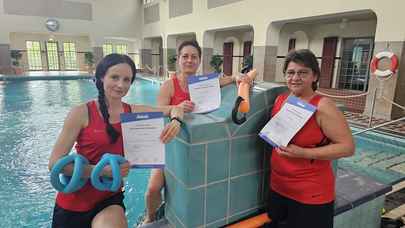 v.l.: Jenny Geist, Nadin Blanke und Tamara Kramer (Foto: Badehaus Nordhausen)