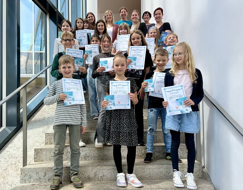 Die Finalisten des Lesewettbewerbs in der Stadtbibliothek (Foto: Stadt Nordhausen)