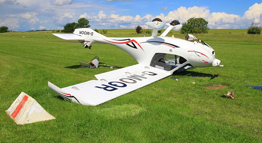 Flugzeugunfall beim Landeanflug in Bielen (Foto: S.Dietzel)