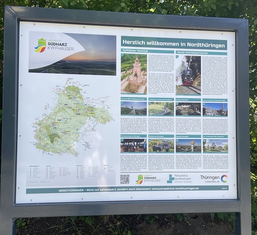 Die Informationstafeln wurden an Rad- und Wanderwegen sowie an touristisch relevanten Punkten in Nordth&uuml;ringen aufgestellt (Foto: Perspektive Nordth&uuml;ringen)