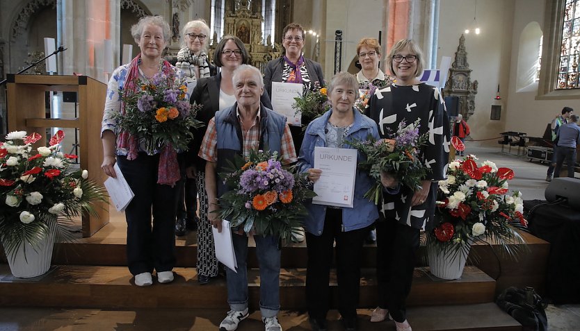Maria-Theresia Adler vom Caritativen Pflegedienst Eichsfeld (Bildmitte oben) (Foto: T.M&uuml;ller)