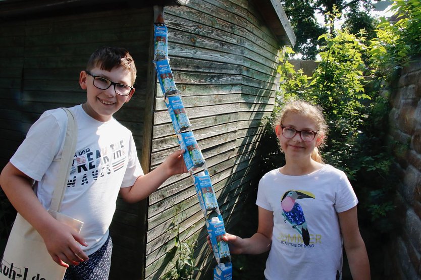 Das Fallrohr Marke Eigenbau funktioniert bestens (Foto: agl)