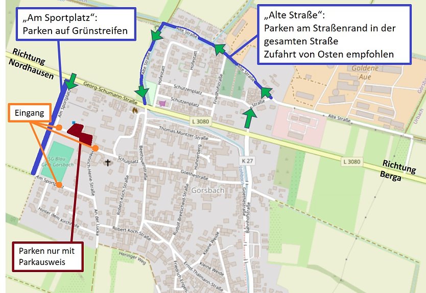 Parkpl&auml;tze zum Pokalfinale  (Foto: SG Blau Gelb G&ouml;rsbach)