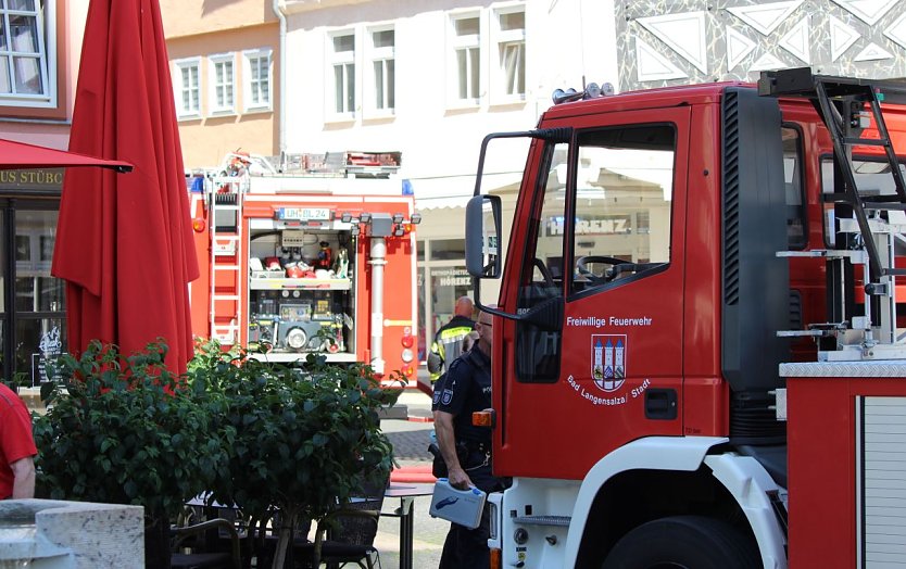 Gro&szlig;einsatz an der Marktkirche in Bad Langensalza mit glimpflichem Ausgang (Foto: Eva Maria Wiegand)