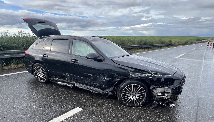 Unfall auf der A38 (Foto: S.Dietzel)