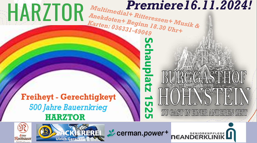 500 Jahre Bauernkrieg - Premiere im Burggasthof (Foto: Tim Schäfer) 500 Jahre Bauernkrieg - Premiere im Burggasthof (Foto: Tim Schäfer)