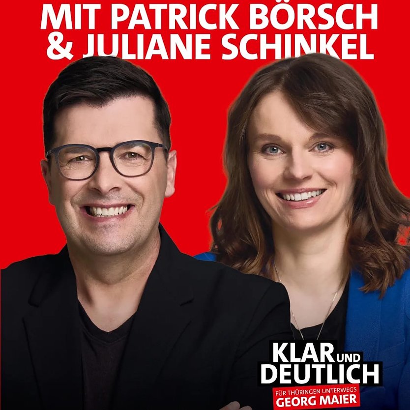 Die Landtagskandidaten der Nordh&auml;user SPD, Patrick B&ouml;rsch und Juliane Schinkel (Foto: SPD NDH)