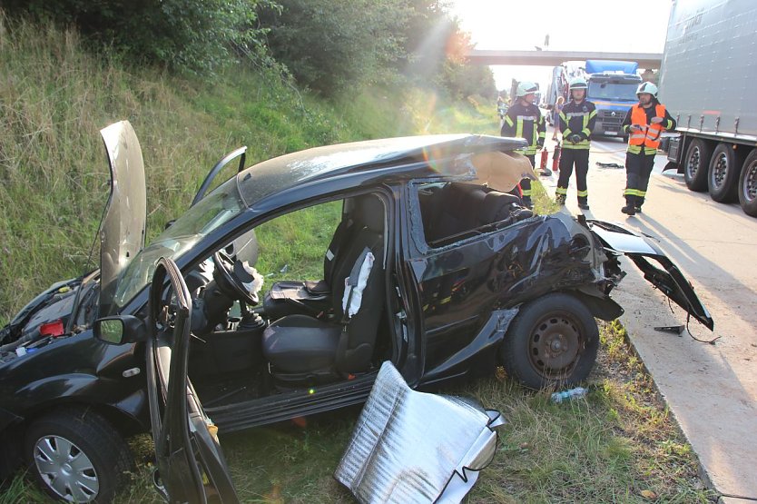 Kollision am Stauende (Foto: Feuerwehr Heiligenstadt)