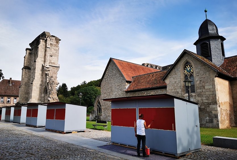 Vorbereitungen f&uuml;r den Klostermarkt i Walkenried (Foto: ZisterzienserMuseum Kloster)